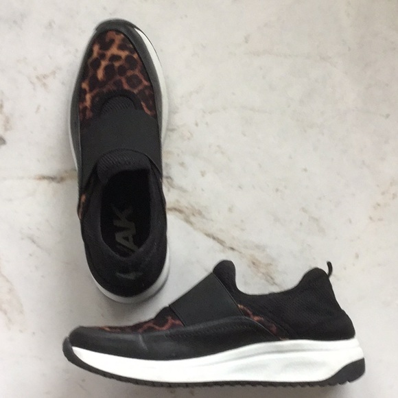 ak sport leopard slip on sneakers